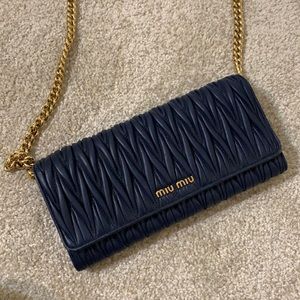 Miu Miu midnight blue wallet purse.